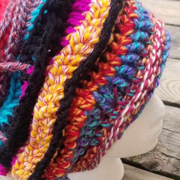 Crochet Beanie Handmade Art Wear Hat - Picture 7 of 7